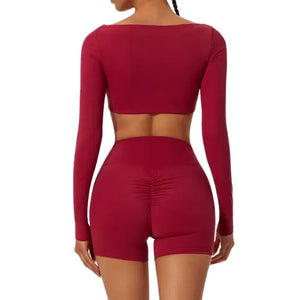 SQUARE NECK CROPPED LONG SLEEVE Yoogy