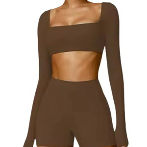 SQUARE NECK CROPPED LONG SLEEVE Yoogy