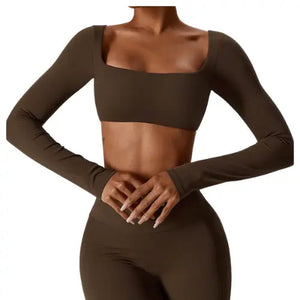 SQUARE NECK CROPPED LONG SLEEVE Yoogy