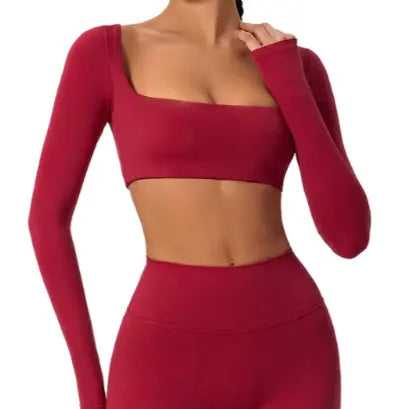 SQUARE NECK CROPPED LONG SLEEVE Yoogy